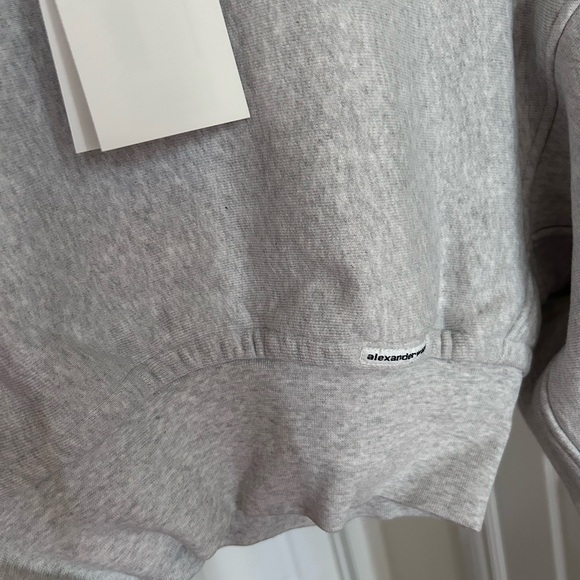 NWT Alexander Wang Cropped Pullover Turtleneck W/ Branded Seam Label, Grey, XS - Picture 17 of 17